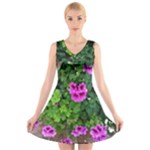 Flowers V-Neck Sleeveless Dress