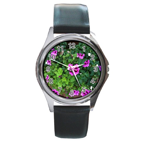 Flowers Round Metal Watch from Product Design Center Front