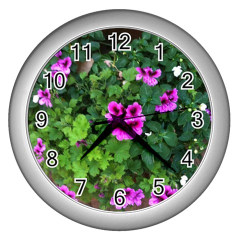 Flowers Wall Clock (Silver) from Product Design Center Front