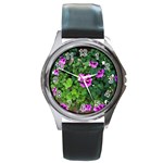Flowers Round Metal Watch